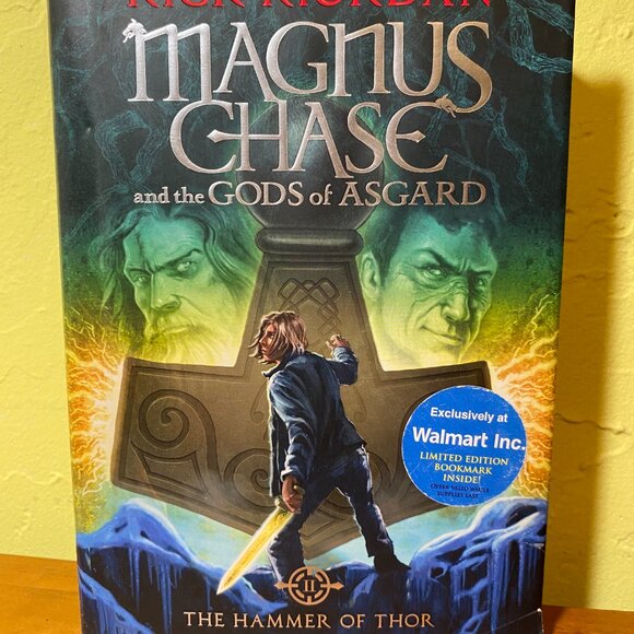 LIKE NEW Rick Riordan Magnus Chase Trilogy Hardcover Book Set + Bookmark - Picture 2 of 6